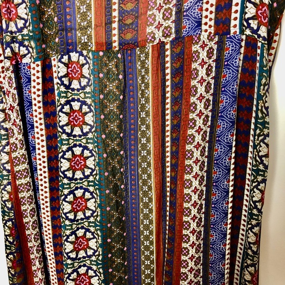 NWT En/Kay by Navleen Print Wrap Dress Large Sleeveless Maxi - Picture 8 of 8